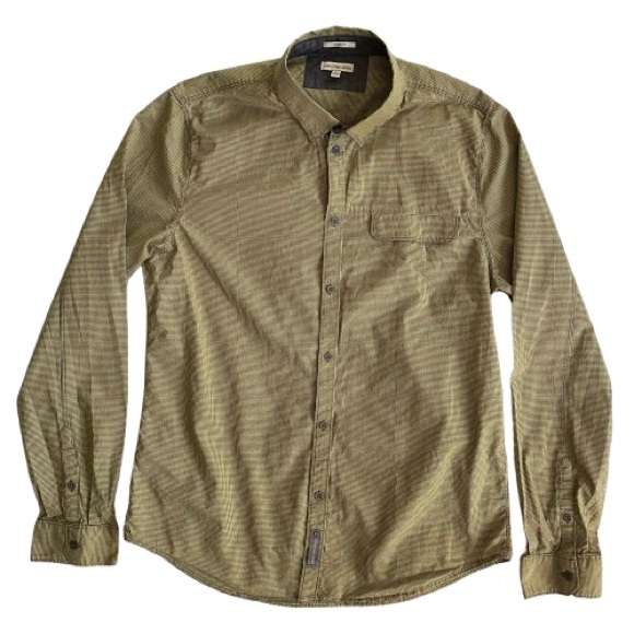 Calvin Klein Jeans Yellow and Gray Checked button up shirt, Men’s L, Modern Fit - Picture 1 of 5